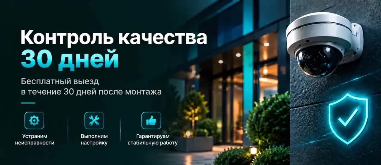 Гарантия на монтаж — 30 дней
